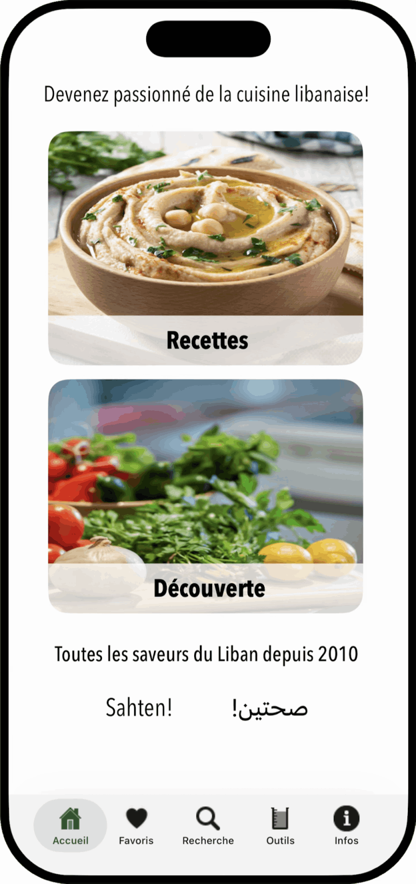 100 Recettes Libanaises - Application iOS